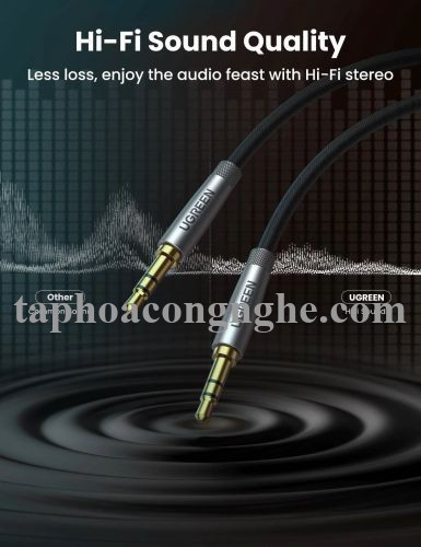 Ugreen 10116 3M 2 đầu 3.5mm dương màu Đen Cáp âm thanh cao cấp AV150 30010116